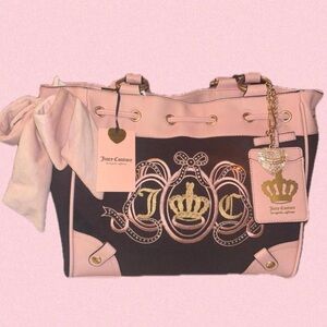 Juicy Couture Juicy Lovers Pink and Black Crown Bag